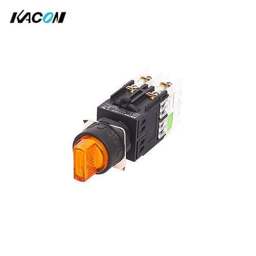 카콘 LED 조광형 원형 셀렉터 스위치 30파이 3단 황색 오른쪽자동복귀 K30-57Y-S3R DC24V