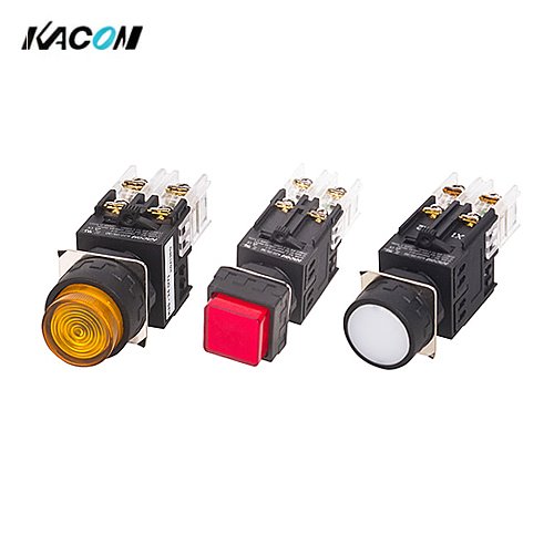 카콘 LED조광 원형평형누름버튼 30파이 청색 K30-27B AC220V