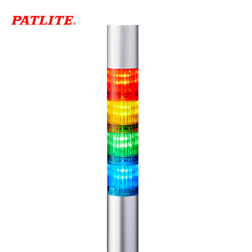 페트라이트 시그널 타워램프 부저 40파이 4단 실버본체 LED LR4-402WJBU-RYGB DC24V