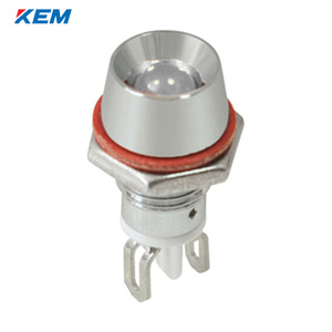 한국전재 KEM LED 인디케이터 8파이 일반휘도 DC3V 백색 적색점등 KL-08D03W 100개 단위