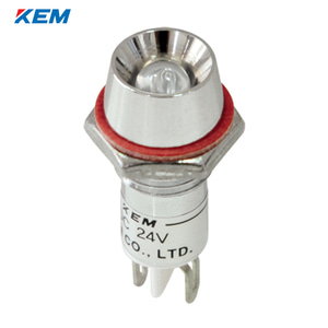 한국전재 KEM LED 인디케이터 10파이 고휘도 DC24V 백색 KLU-10D24W