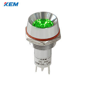 한국전재 KEM LED 인디케이터 16파이 고휘도 DC24V 녹색 KLU-16D24G