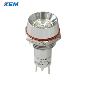 한국전재 KEM LED 인디케이터 16파이 고휘도 DC12V 백색 KLU-16D12W