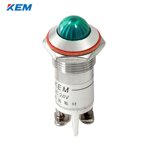 한국전재 KEM LED 인디케이터 16파이 볼트형 고휘도 AC110V 녹색 KLHRANU-16A110GT