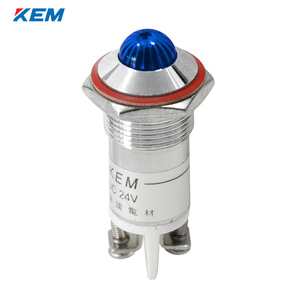 한국전재 KEM LED 인디케이터 16파이 볼트형 고휘도 AC220V 청색 KLHRAU-16A220BT