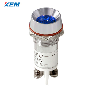 한국전재 KEM LED 인디케이터 16파이 볼트형 고휘도 AC220V 청색 KLRAU-16A220BT
