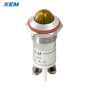 한국전재 KEM LED 인디케이터 16파이 볼트형 고휘도 AC220V 황색 KLHRANU-16A220YT