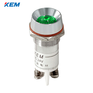 한국전재 KEM LED 인디케이터 16파이 볼트형 고휘도 AC110V 녹색 KLRAU-16A110GT
