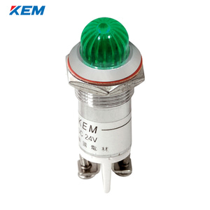 한국전재 KEM LED 인디케이터 16파이 볼트형 고휘도 AC220V 녹색 KLCRAU-16A220GT