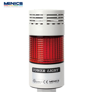 메닉스 56파이 LED 타워등 점등 점멸 부저 1단 AC DC 겸용 24V PTE-LCZ-102-R