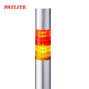 페트라이트 시그널 타워램프 부저 40파이 2단 실버본체 LED LR4-202WJBU-RY DC24V