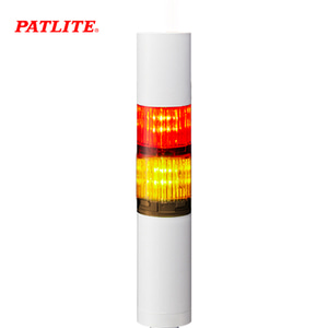 페트라이트 시그널 타워램프 부저 40파이 2단 화이트본체 LED 각도조절 브래킷 LR4-202QJBW-RY DC24V