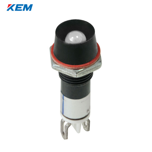한국전재 KEM LED 인디케이터 8파이 일반휘도 DC3V 백색 적색점등 KLIS-08D03W