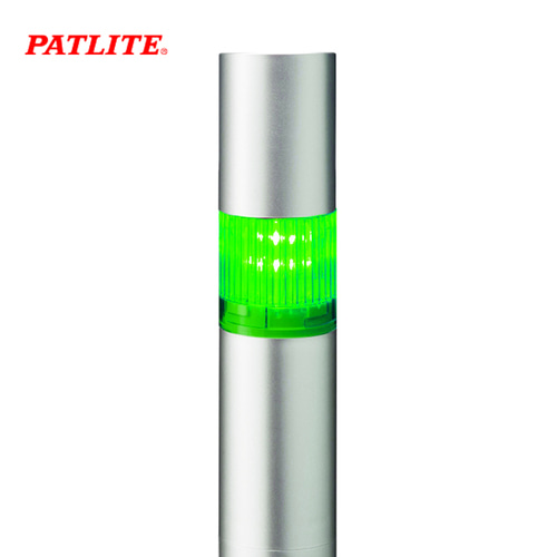 페트라이트 시그널 타워램프 부저 40파이 1단 실버본체 LED 녹색 원형브래킷 LR4-102PJBU-G DC24V