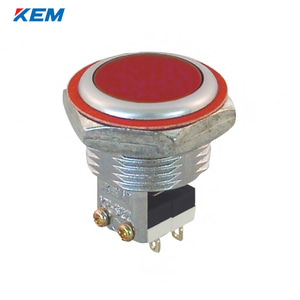 한국전재 KEM 푸쉬 버튼 스위치 매입형 22파이 적색 KPU-S22-2R AC 250V 5A 2a2b