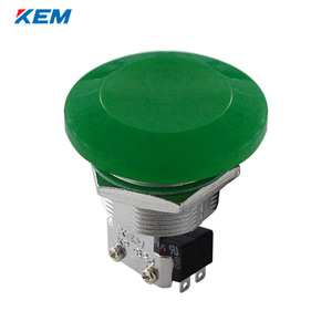 한국전재 KEM 푸쉬 버튼 스위치 돌출형 25파이 녹색 KPC-S25-2G AC 250V 5A 2a2b