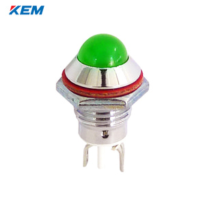 한국전재 KEM LED 인디케이터 10파이 일반휘도 DC3V 녹색 KL-10D03G 100개단위