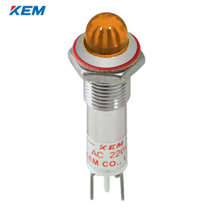 한국전재 KEM LED 인디케이터 8파이 고휘도 DC12V 황색 KLCRAU-08D12-Y