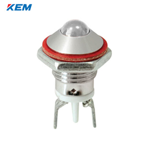한국전재 KEM LED 인디케이터 8파이 일반휘도 DC3V 백색 적색점등 KLH-08D03W 100개단위