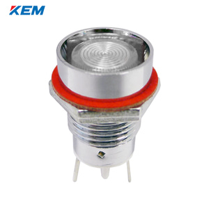 한국전재 KEM LED 인디케이터 12파이 일반휘도 DC3V 백색 적색점등 KLFU-12D03W
