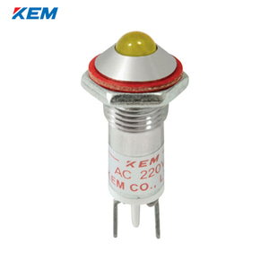 한국전재 KEM LED 인디케이터 8파이 일반휘도 AC110V 황색 KLH-08A110Y