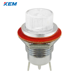 한국전재 KEM LED 인디케이터 12파이 일반휘도 DC3V 백색 적색점등 KLGU-12D03W