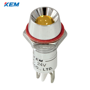 한국전재 KEM LED 인디케이터 10파이 일반휘도 AC110V 황색 KL-10A110Y 100개단위