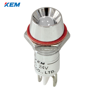 한국전재 KEM LED 인디케이터 10파이 일반휘도 AC110V 백색 적색점등 KL-10A110W 100개단위