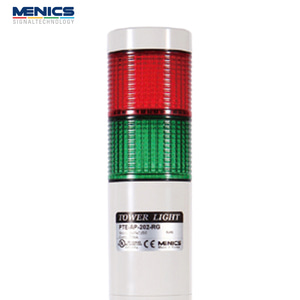 메닉스 56파이 LED 타워등 점등 부저 2단 AC 90-240V PTE-AMV-2FF-RG